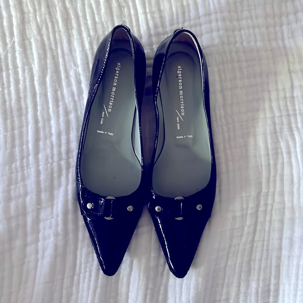 Sigerson Morrison Black Patent Flats • Size 8